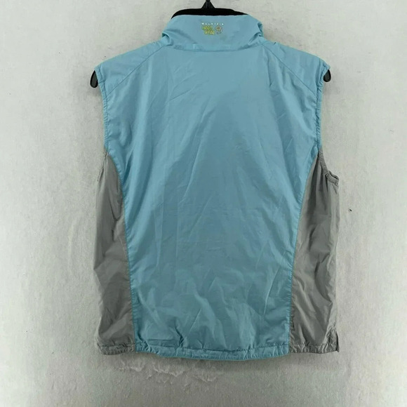Mountain Hardwear Vest Women's Sz M Light Blue Colorblock Windbreaker Full Zip - Picture 2 of 11